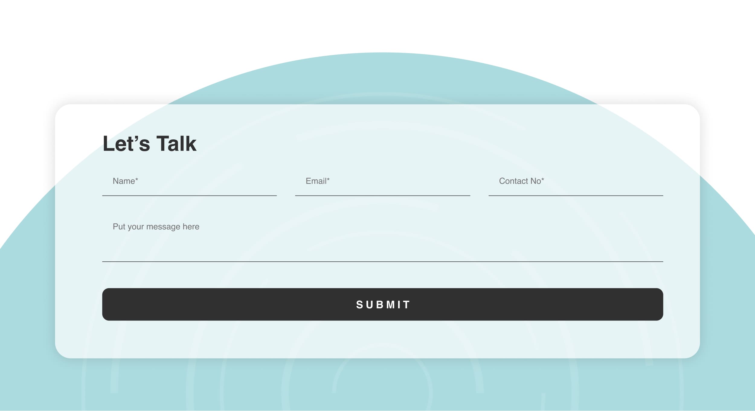 Footer Contact Form Section