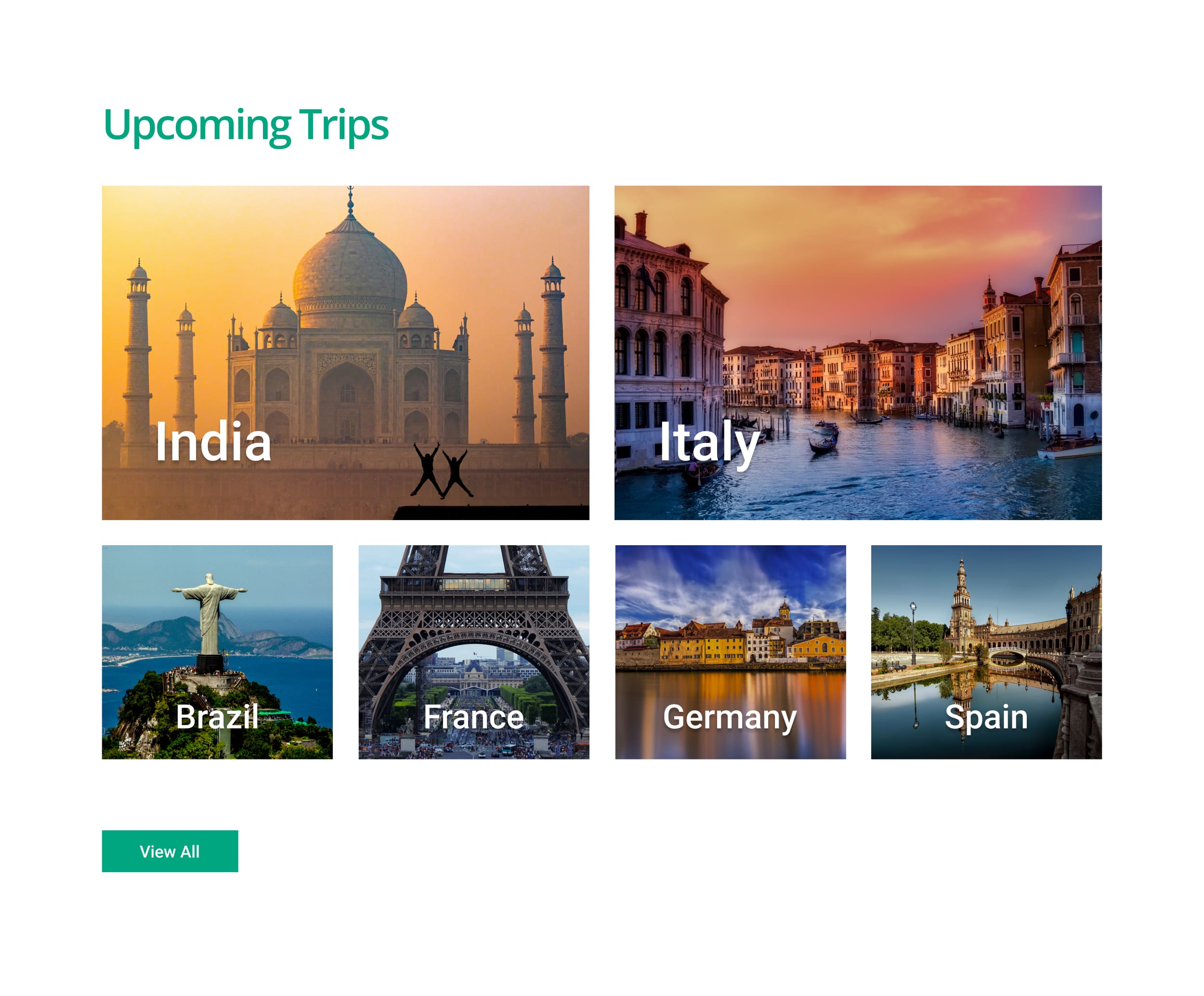Upcoming Trips Section